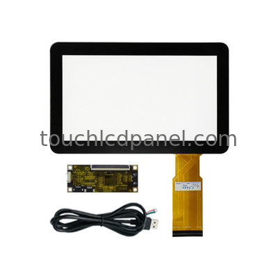 Écran PCAP ultra-réactif de 10 ms multi-touch de 8 pouces avec verre trempé pour panneau de commande industriel
